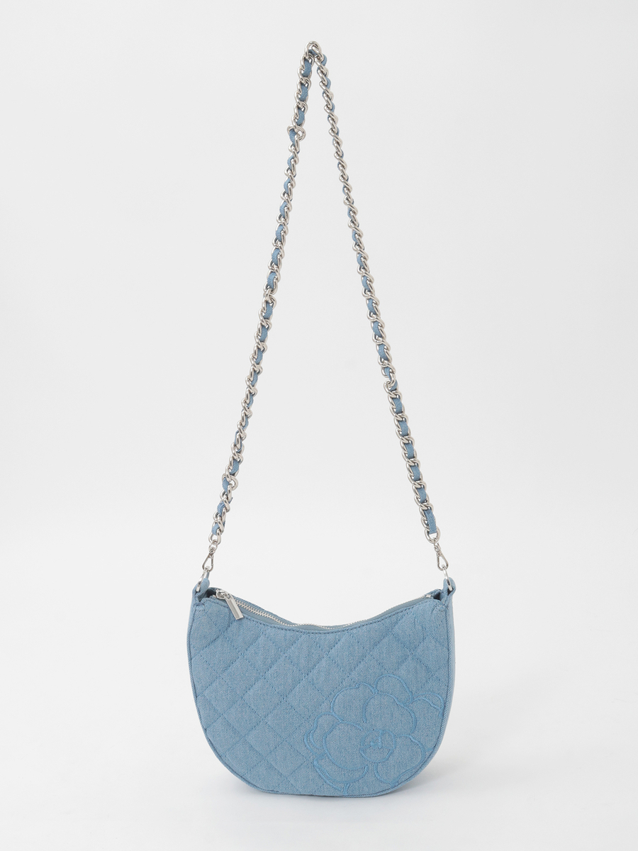 カメリア刺繍デニムバッグ 詳細画像 ブリーチ 4