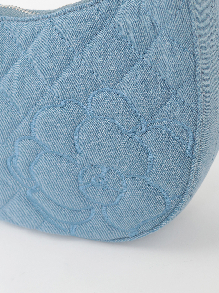 カメリア刺繍デニムバッグ 詳細画像 ブリーチ 6