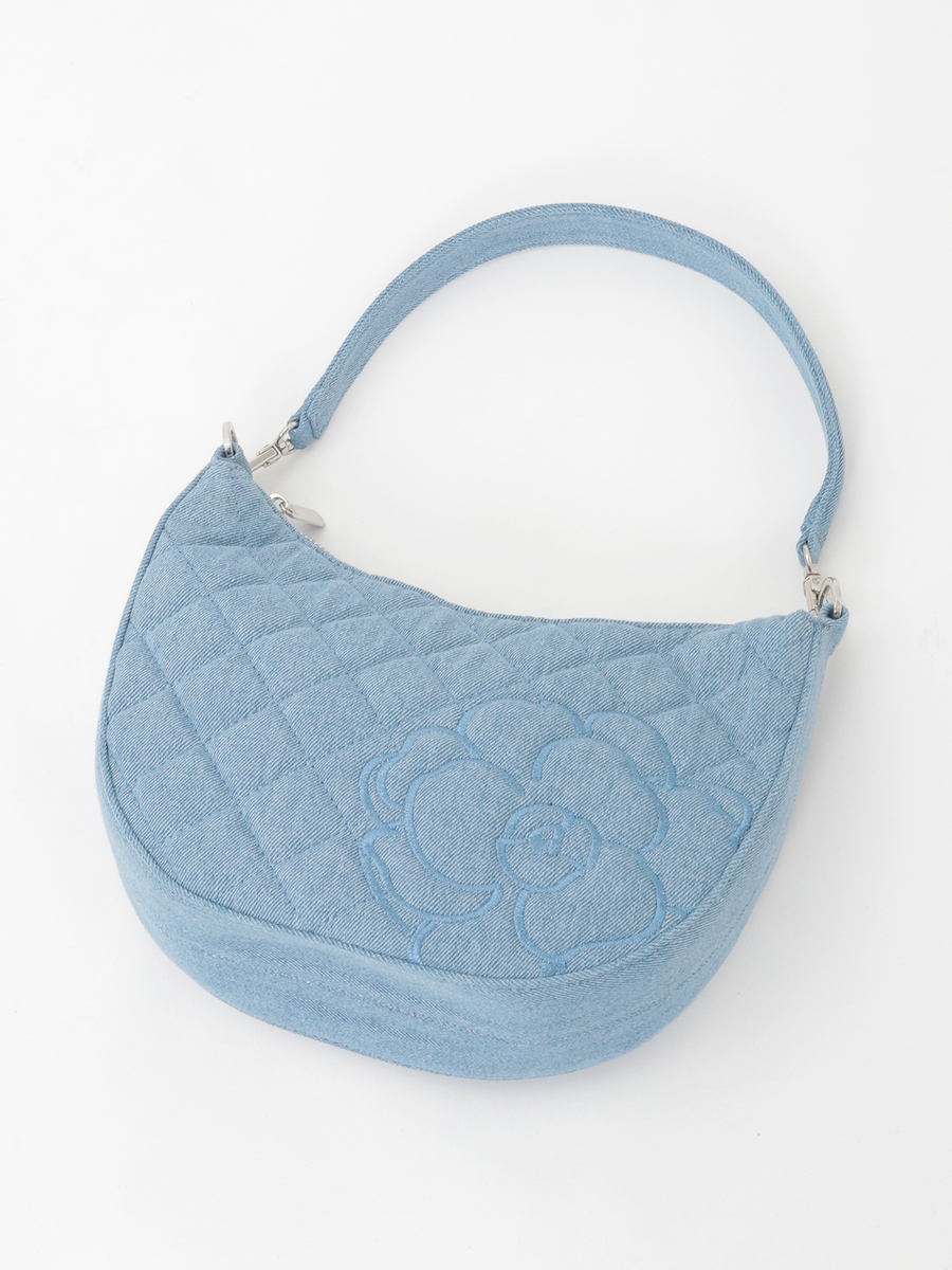 カメリア刺繍デニムバッグ 詳細画像 ブリーチ 7