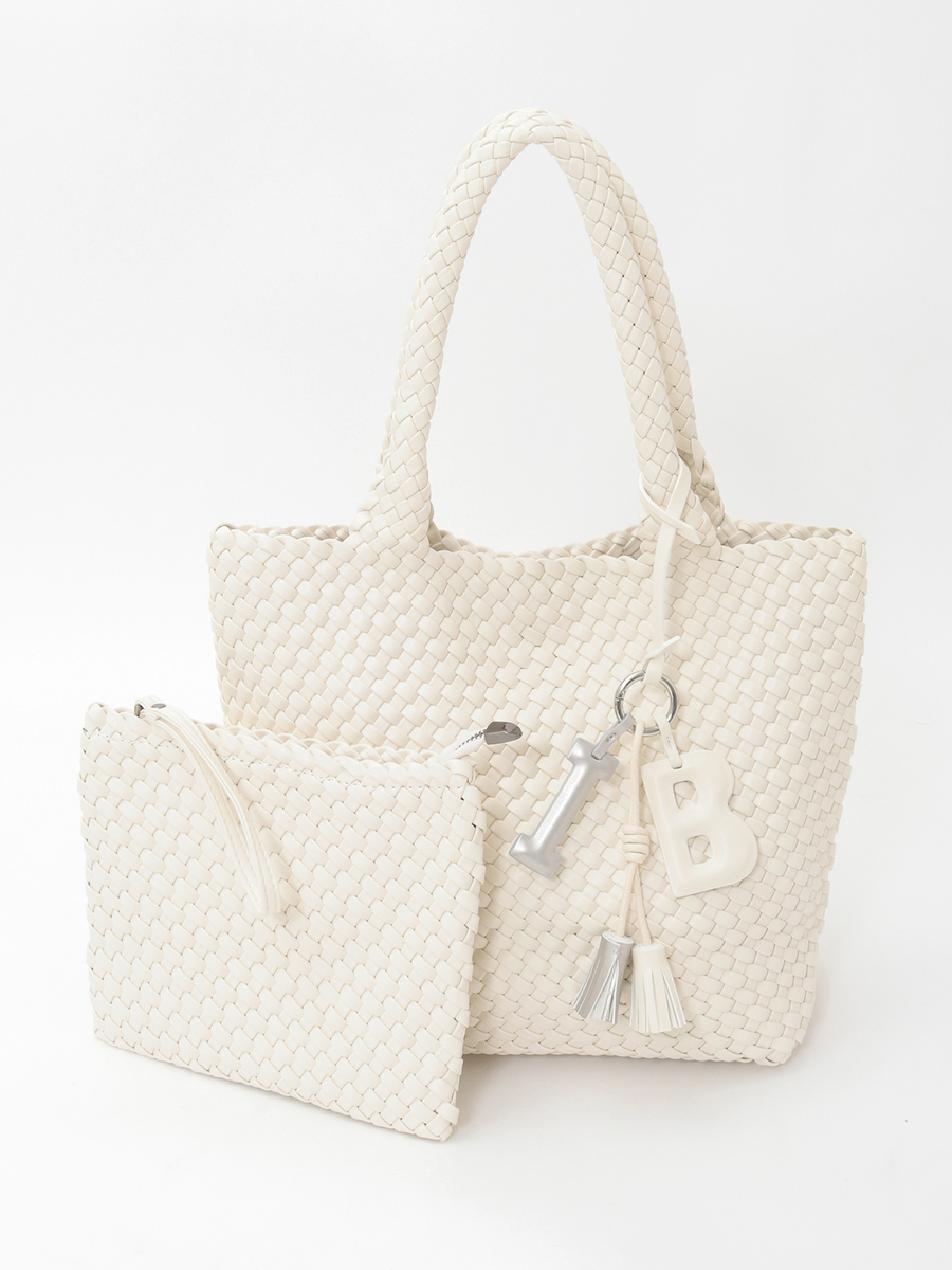 チャーム付きメッシュトートバッグ 詳細画像 アイボリー 1