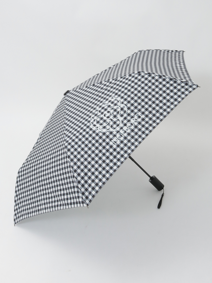 『雨を楽しむ』ギンガムチェック折りたたみ傘 詳細画像 クロギンガム 1