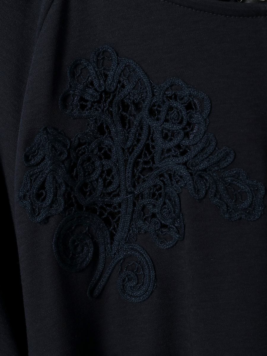 透かしコード刺繍カットソーワンピース 詳細画像 ネイビー 6