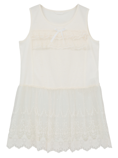 オリジナルローズチュール使いカットソーチュニック