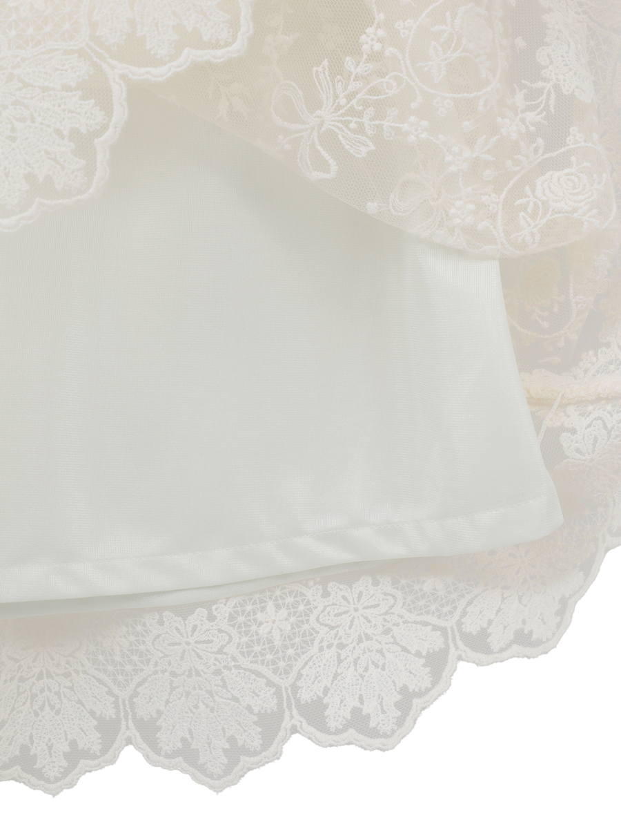 オリジナルローズチュール使いカットソーチュニック 詳細画像 シロ 7