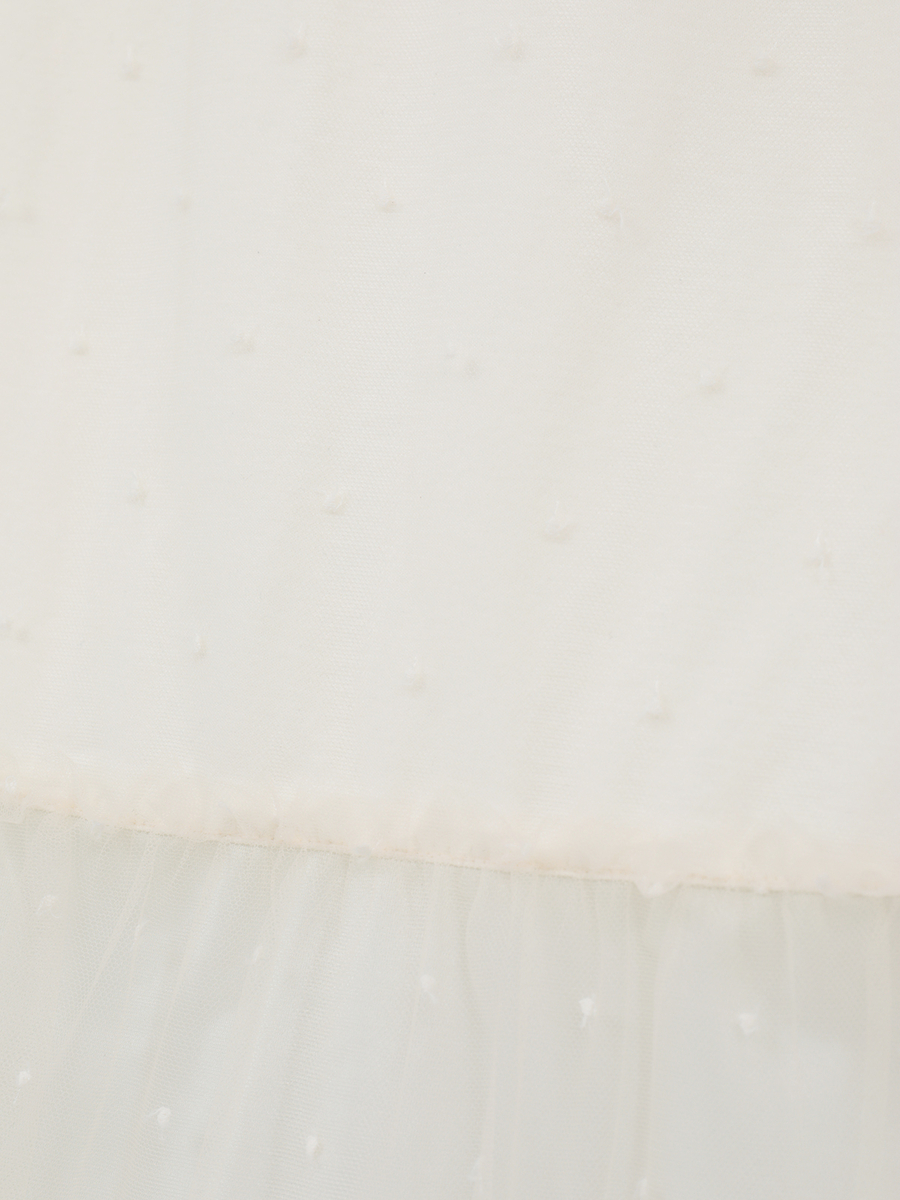 オリジナルローズチュール使いカットソーチュニック 詳細画像 シロ 8