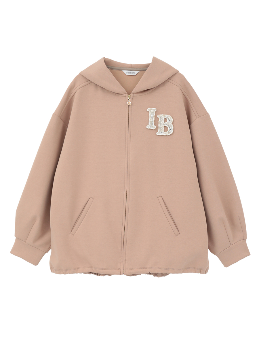 キラキラロゴワッペン付きパーカー 詳細画像 ベージュ 1