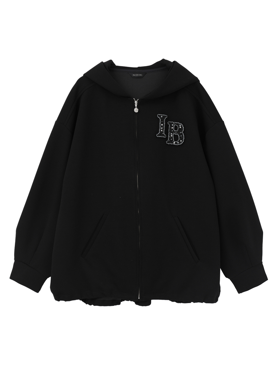 キラキラロゴワッペン付きパーカー 詳細画像 クロ 1