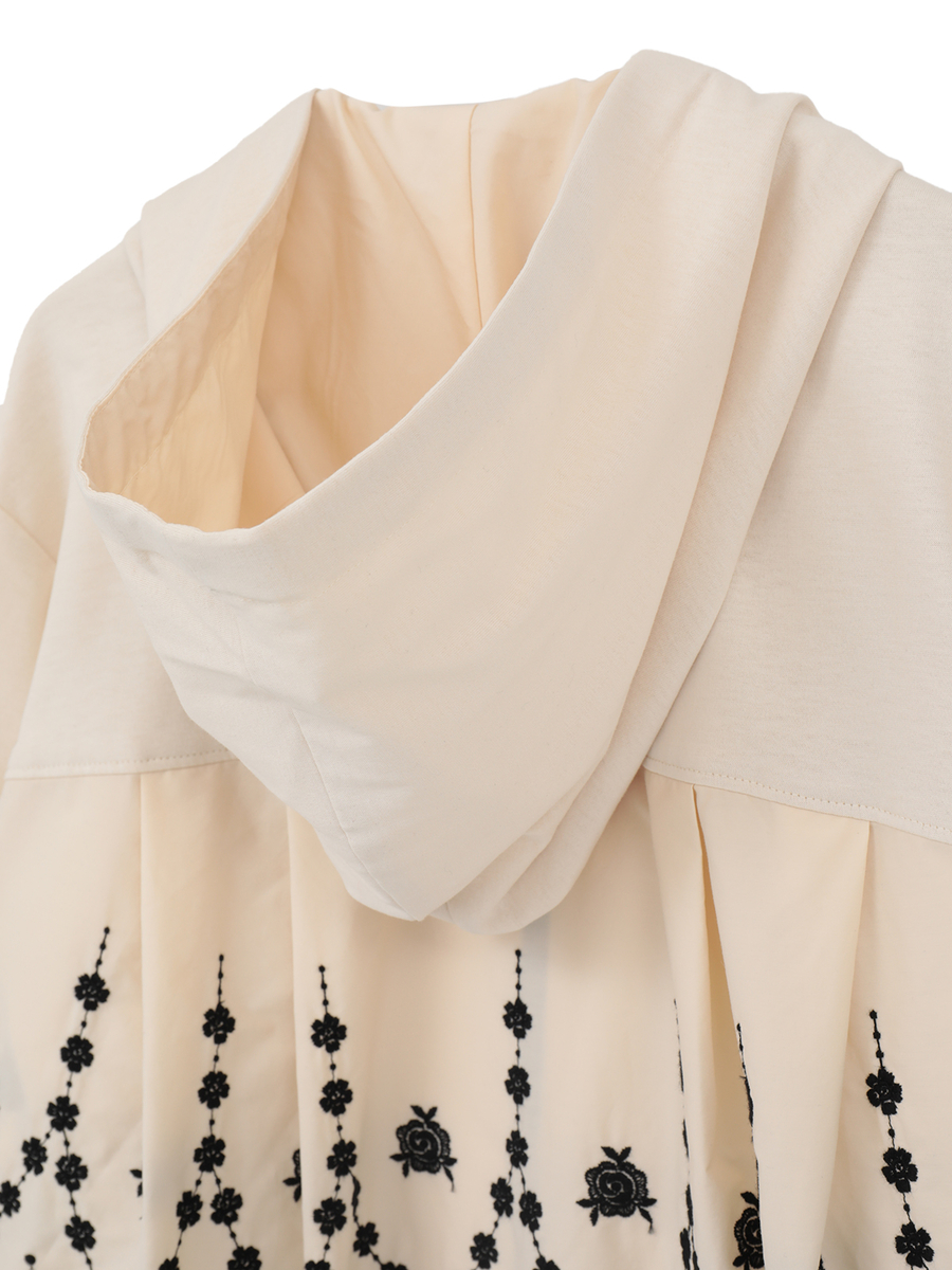 ローズ刺繍使いカットソーパーカー 詳細画像 キナリ 4