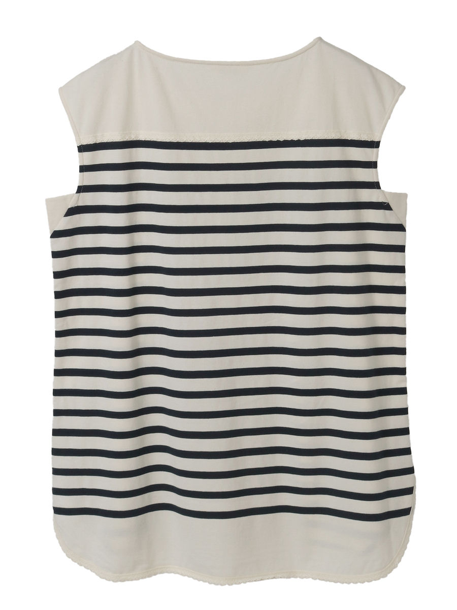 フレンチスリーブボーダーカットソー 詳細画像 ネイビー&times;シロ 2