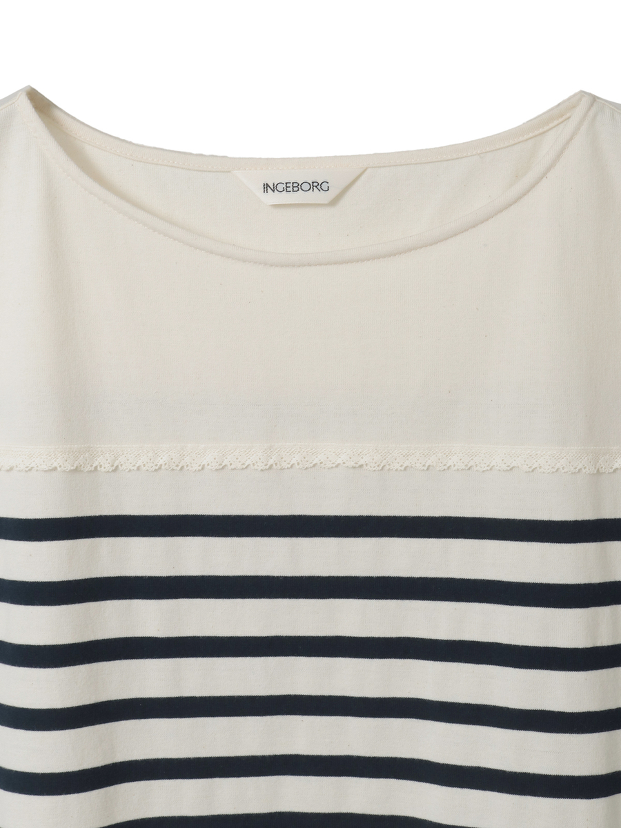 フレンチスリーブボーダーカットソー 詳細画像 ネイビー&times;シロ 3