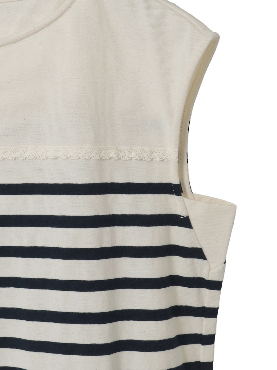 フレンチスリーブボーダーカットソー 詳細画像 ネイビー&times;シロ 4