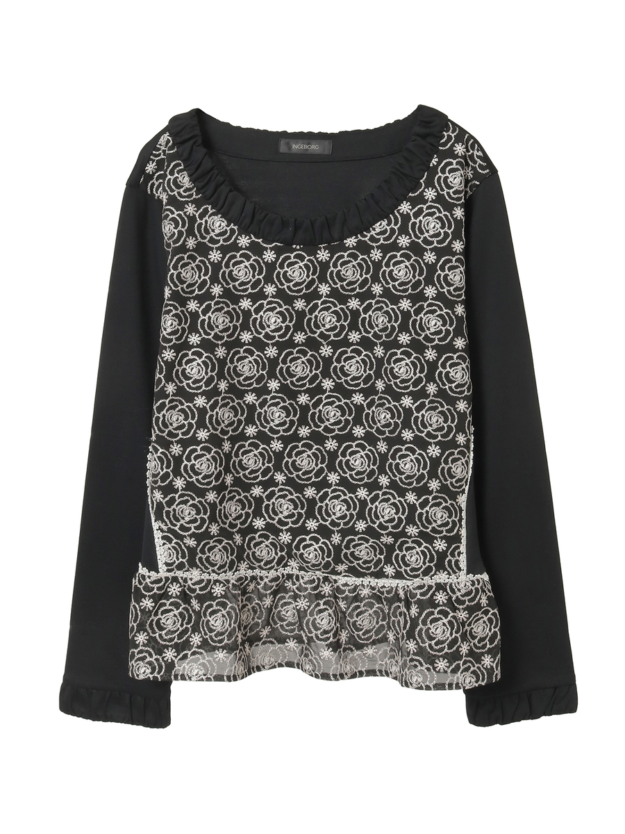 カメリアシフォンレース使いカットソー 詳細画像 ピンク 1