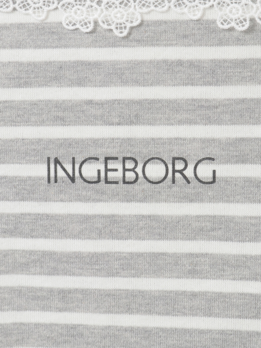 レース使いボーダーカットソー 詳細画像 クロ 6