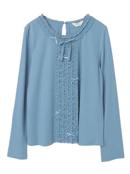 フリル使いリボンアクセントカットソー