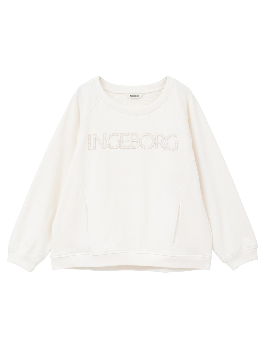 ふわふわロゴ刺繍入り裏毛トレーナー 詳細画像 オフ 1