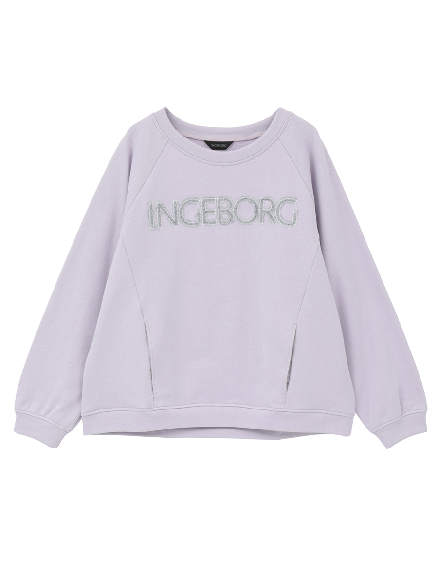 ふわふわロゴ刺繍入り裏毛トレーナー 詳細画像 パープル 1