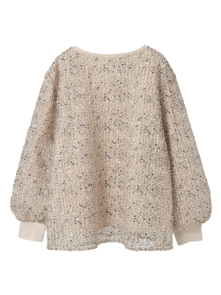 フロッキードットpt.チェックチュール使いレイヤードカットソー 詳細画像 シロ 2