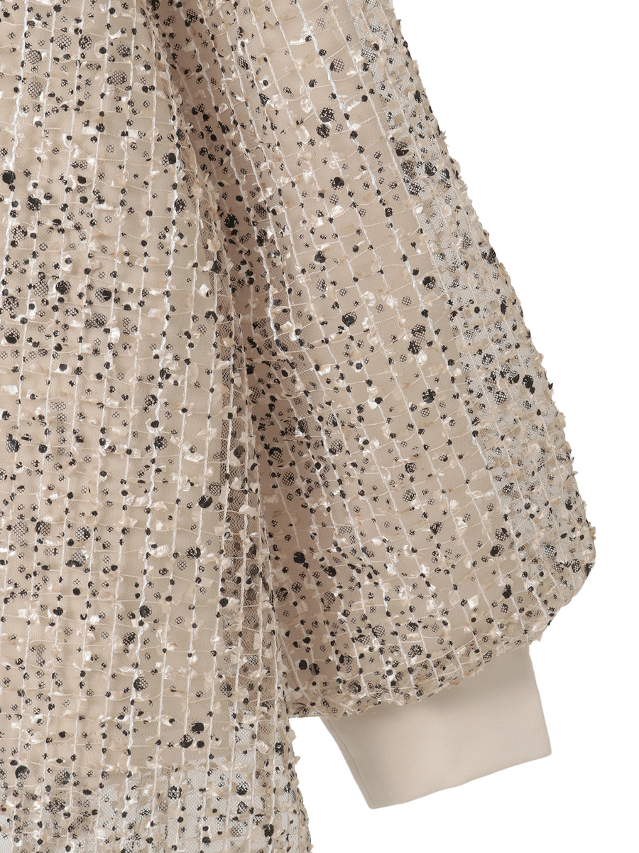 フロッキードットpt.チェックチュール使いレイヤードカットソー 詳細画像 シロ 4