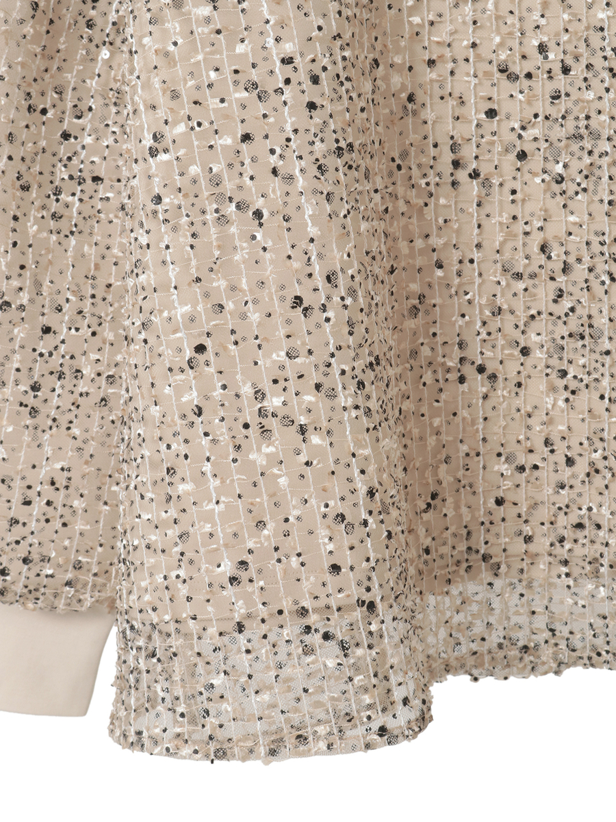 フロッキードットpt.チェックチュール使いレイヤードカットソー 詳細画像 シロ 5