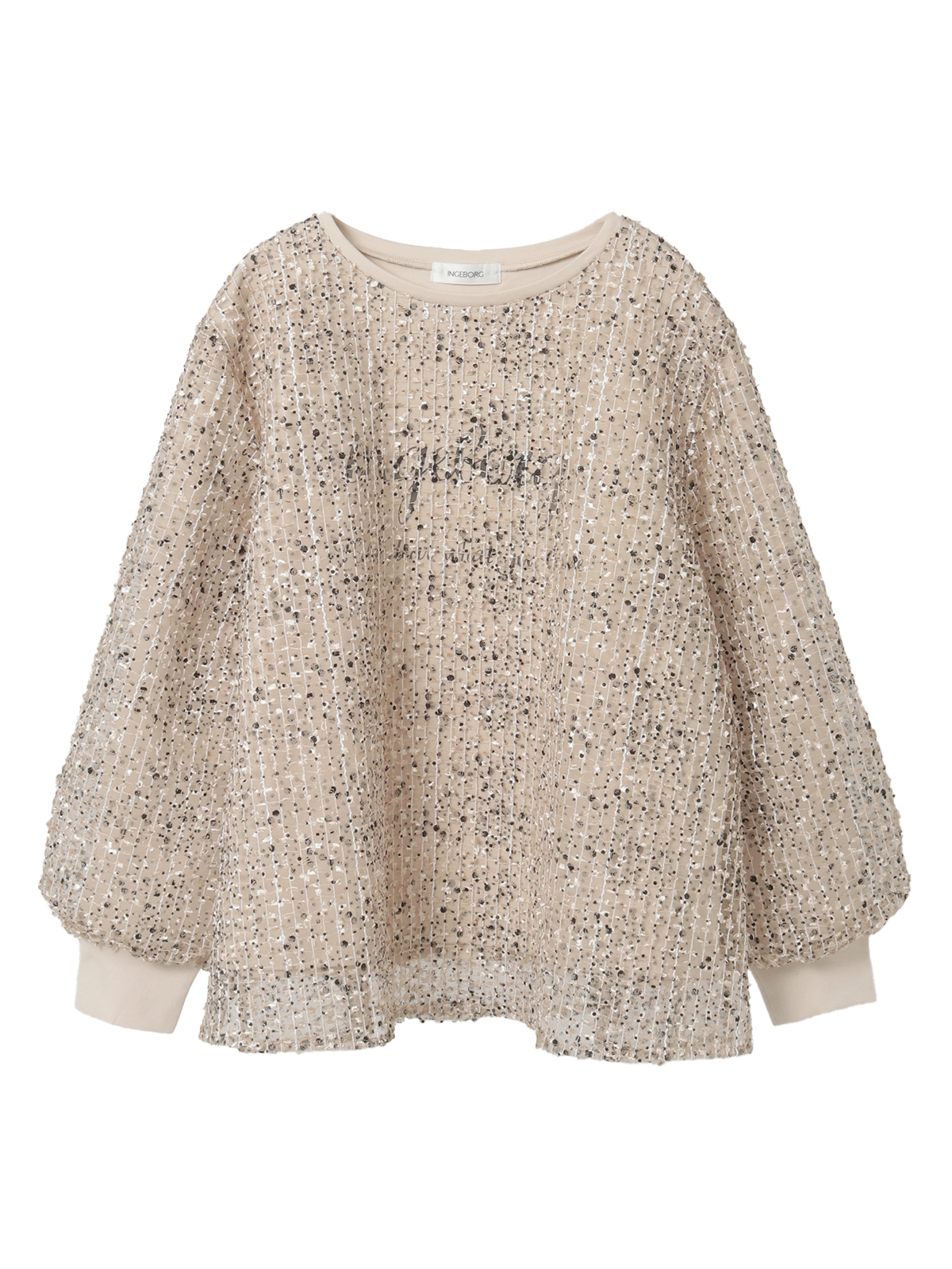 フロッキードットpt.チェックチュール使いレイヤードカットソー