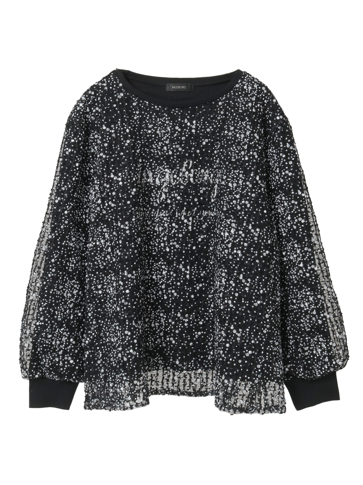 フロッキードットpt.チェックチュール使いレイヤードカットソー