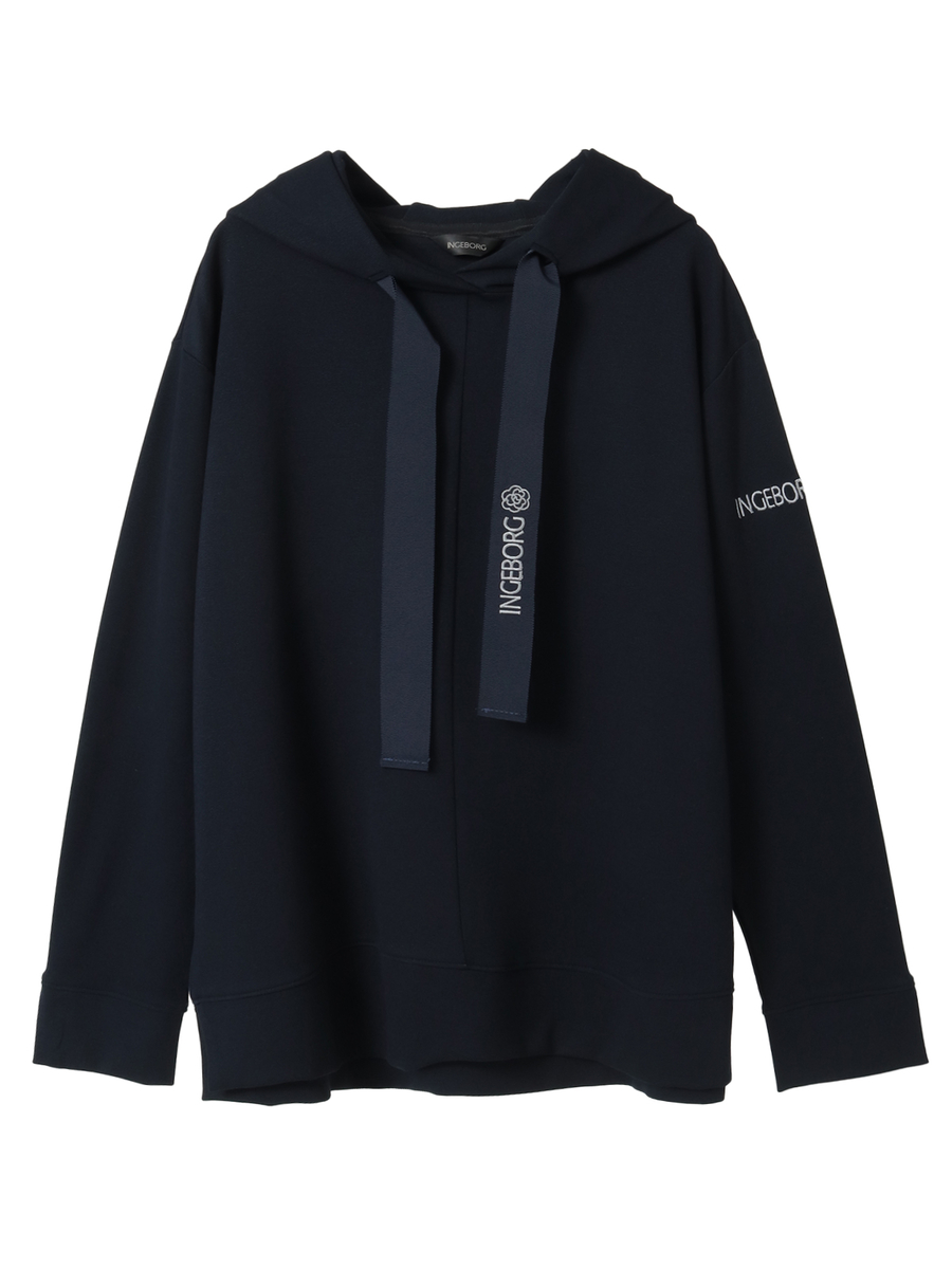 カメリアロゴ刺繍入りカットソーフーディ 詳細画像 ネイビー 1