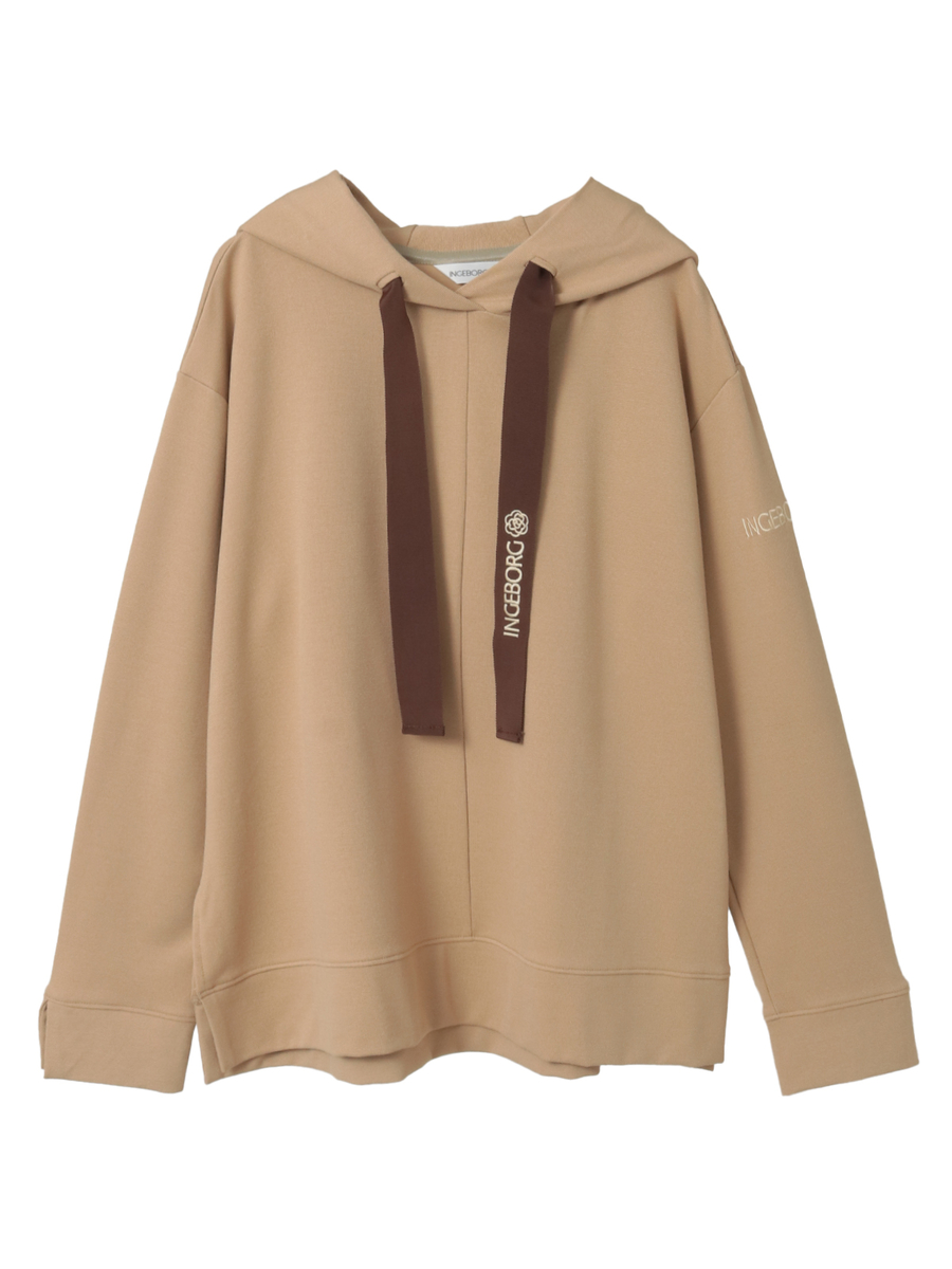 カメリアロゴ刺繍入りカットソーフーディ 詳細画像 ベージュ 1