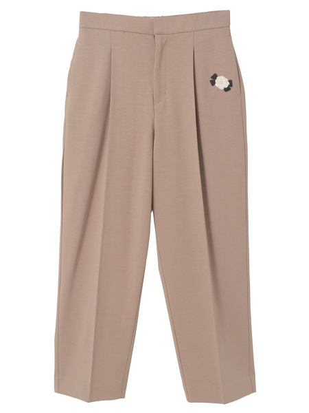 カメリアリボンワッペン付きカットソーパンツ