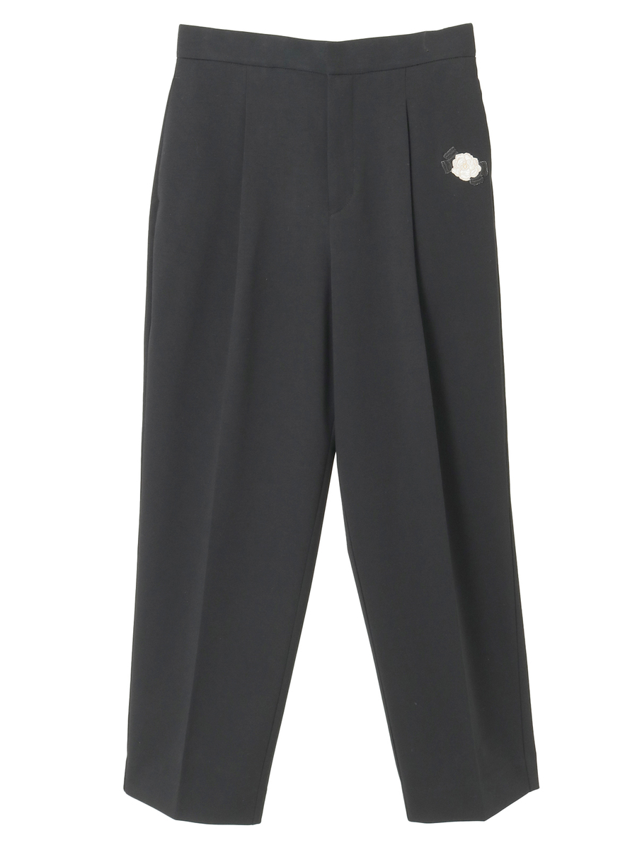 カメリアリボンワッペン付きカットソーパンツ 詳細画像 クロ 1