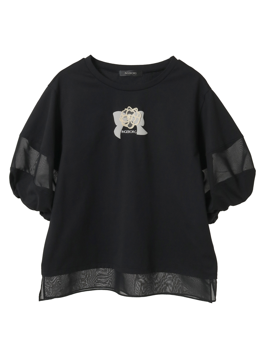 リボンカメリアワンポイントカットソー 詳細画像 クロ 1