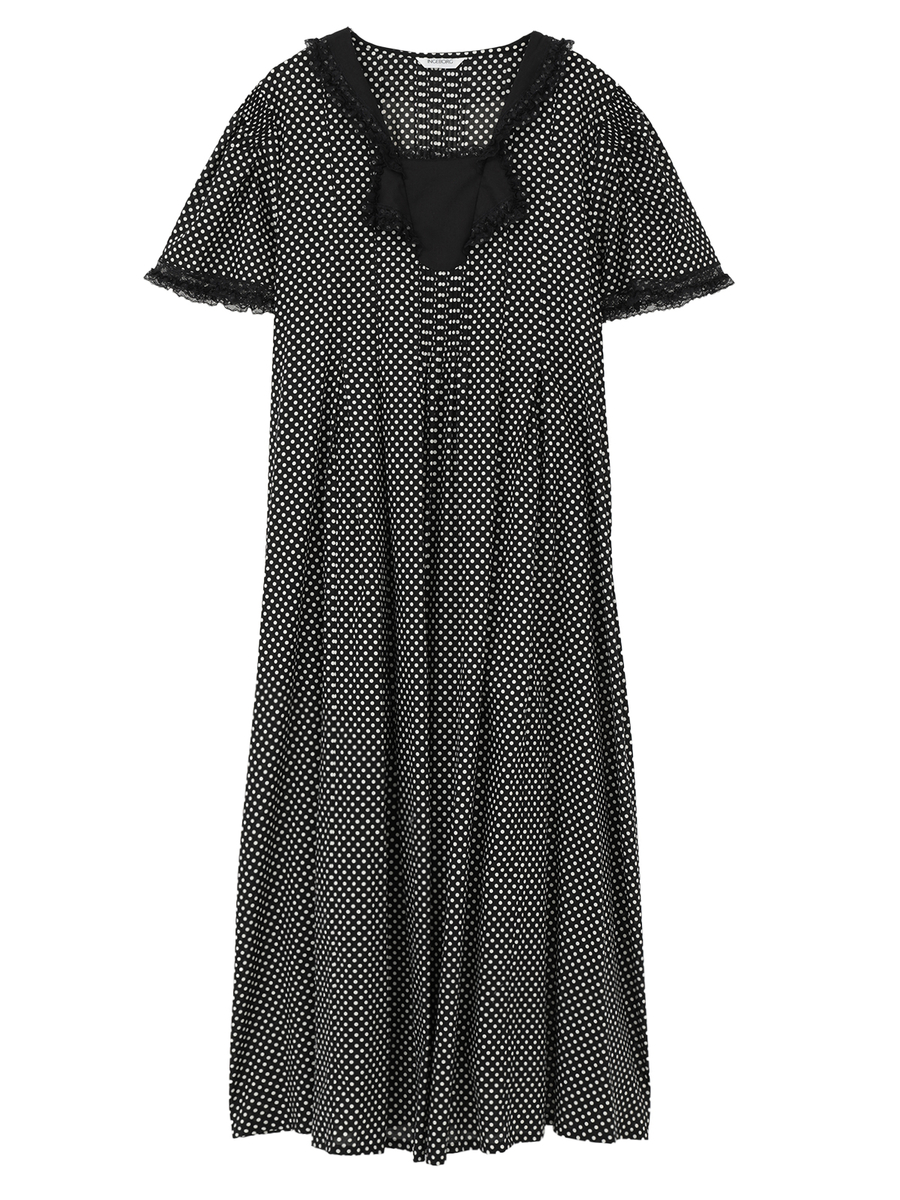 コットン水玉pt.ロングワンピース 詳細画像 オフ水玉 12