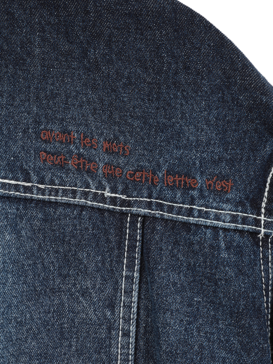 レタリング刺繍入りデニムジャケット 詳細画像 インディゴ 6