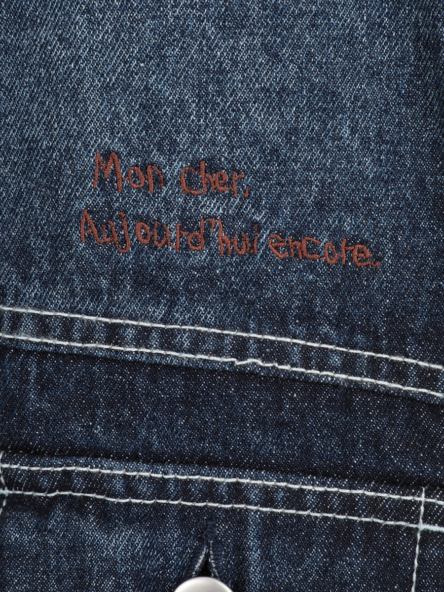 レタリング刺繍入りデニムジャケット 詳細画像 インディゴ 7