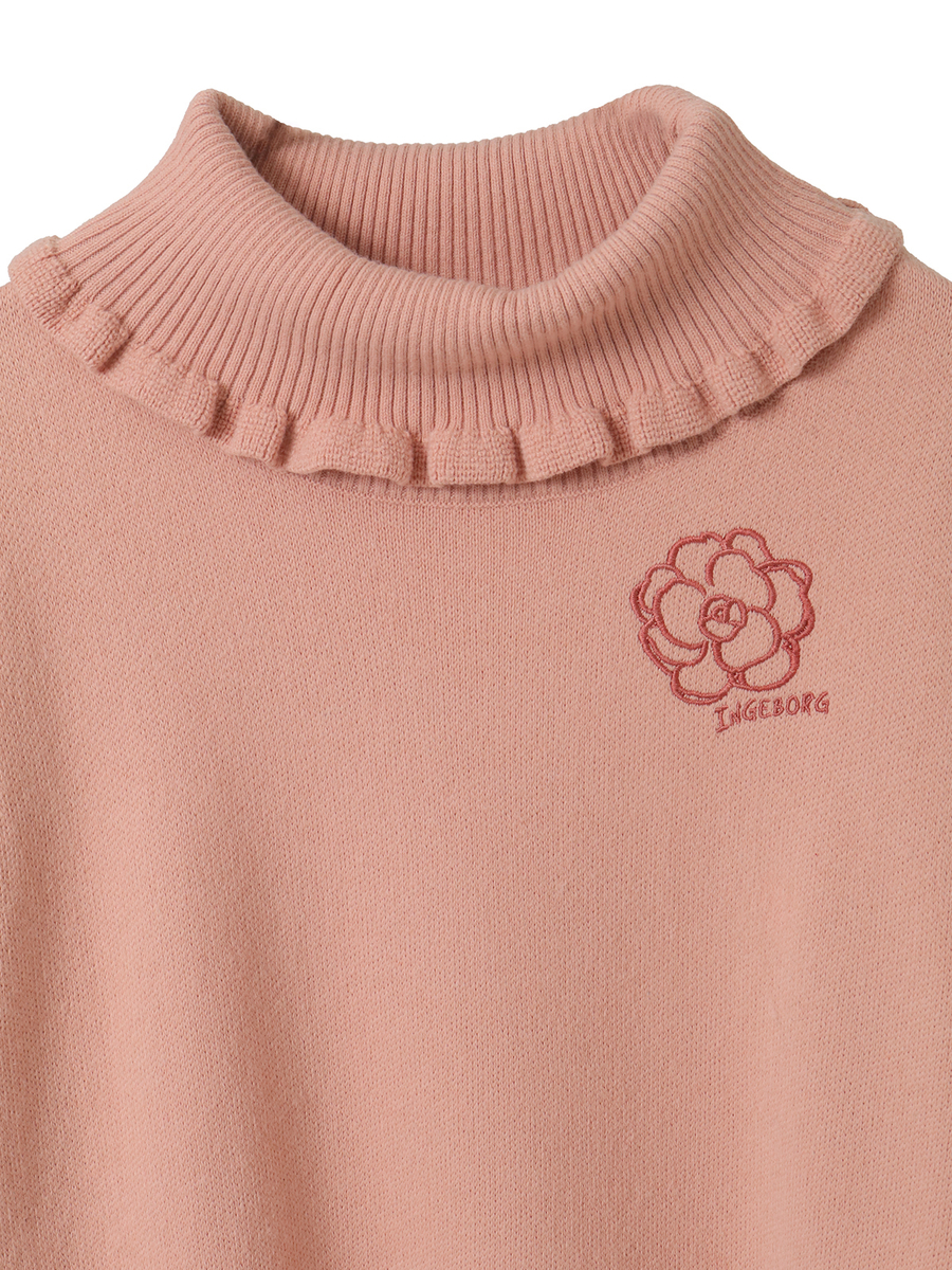 カメリア刺繍入りタートルネックセーター 詳細画像 クロ 3