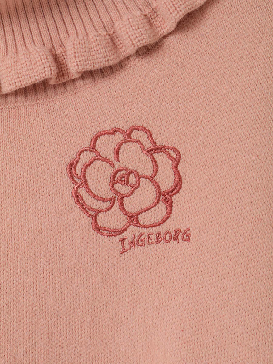 カメリア刺繍入りタートルネックセーター 詳細画像 クロ 6