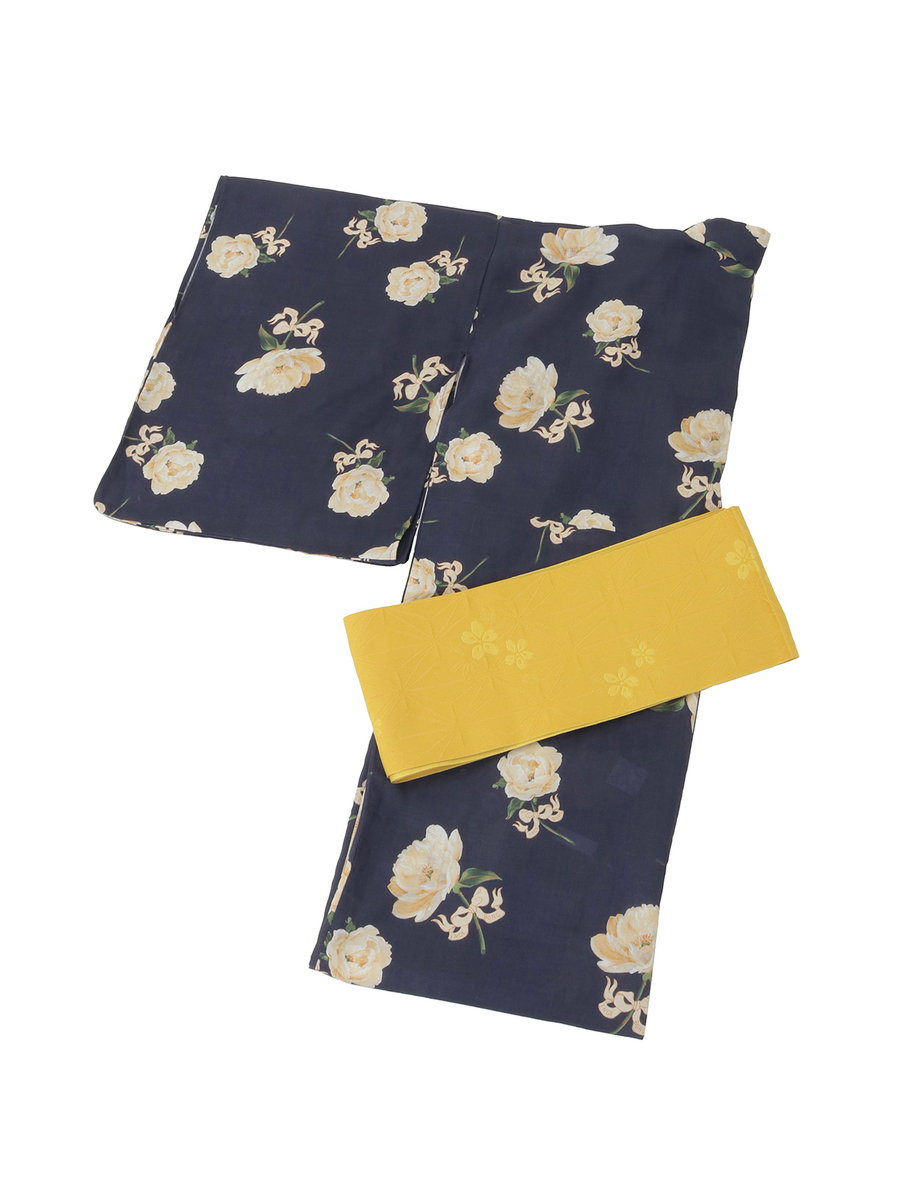 【予約】シャクヤクpt.浴衣 詳細画像 ネイビー 1