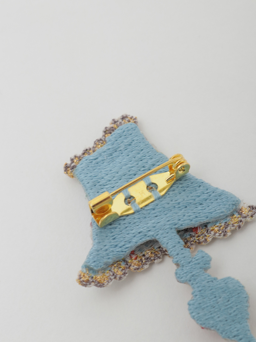 レター刺繍ブローチ 詳細画像 切手 4