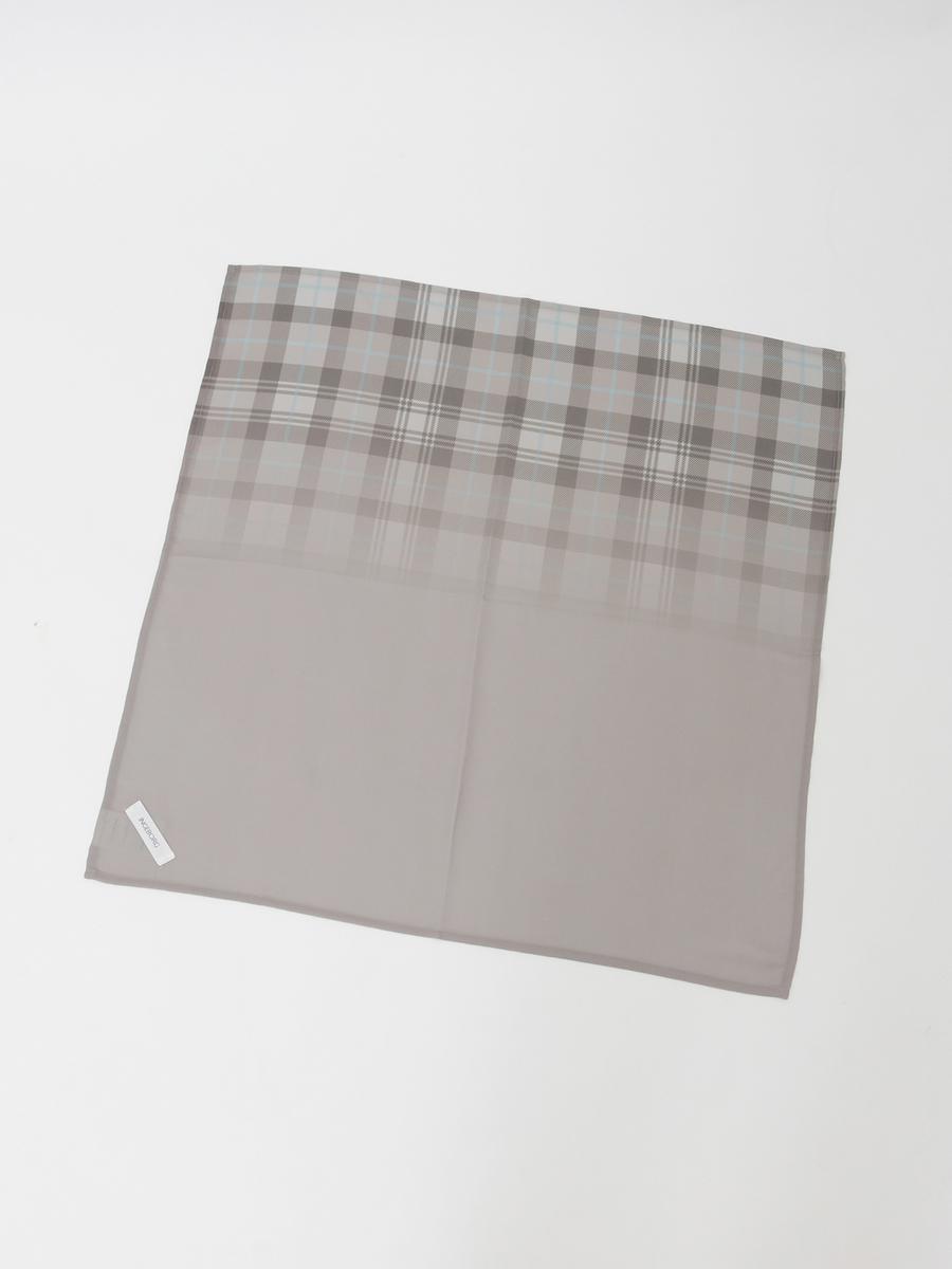 グラデーションチェック シフォンストール 詳細画像 クロ 2