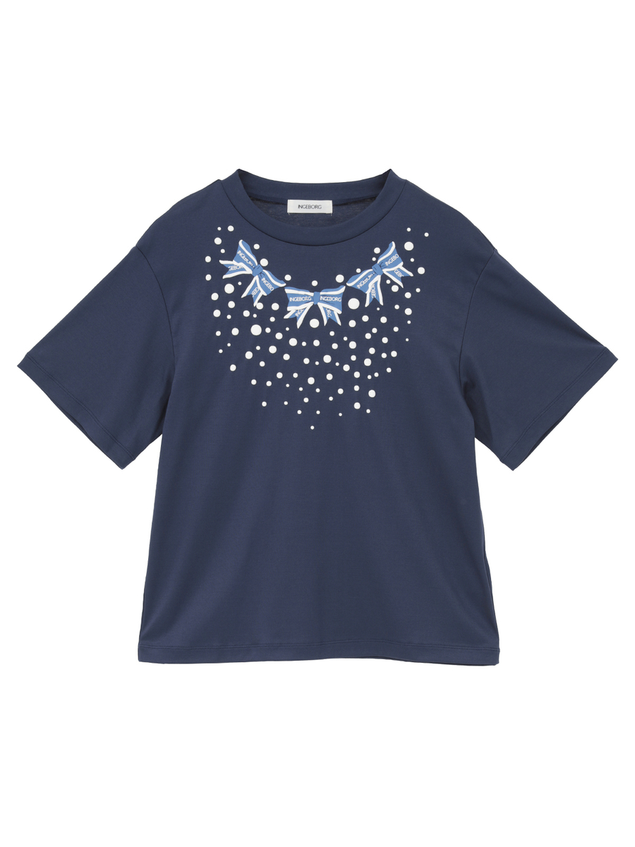 ドット＆リボンプリントTシャツ 詳細画像 コン 1