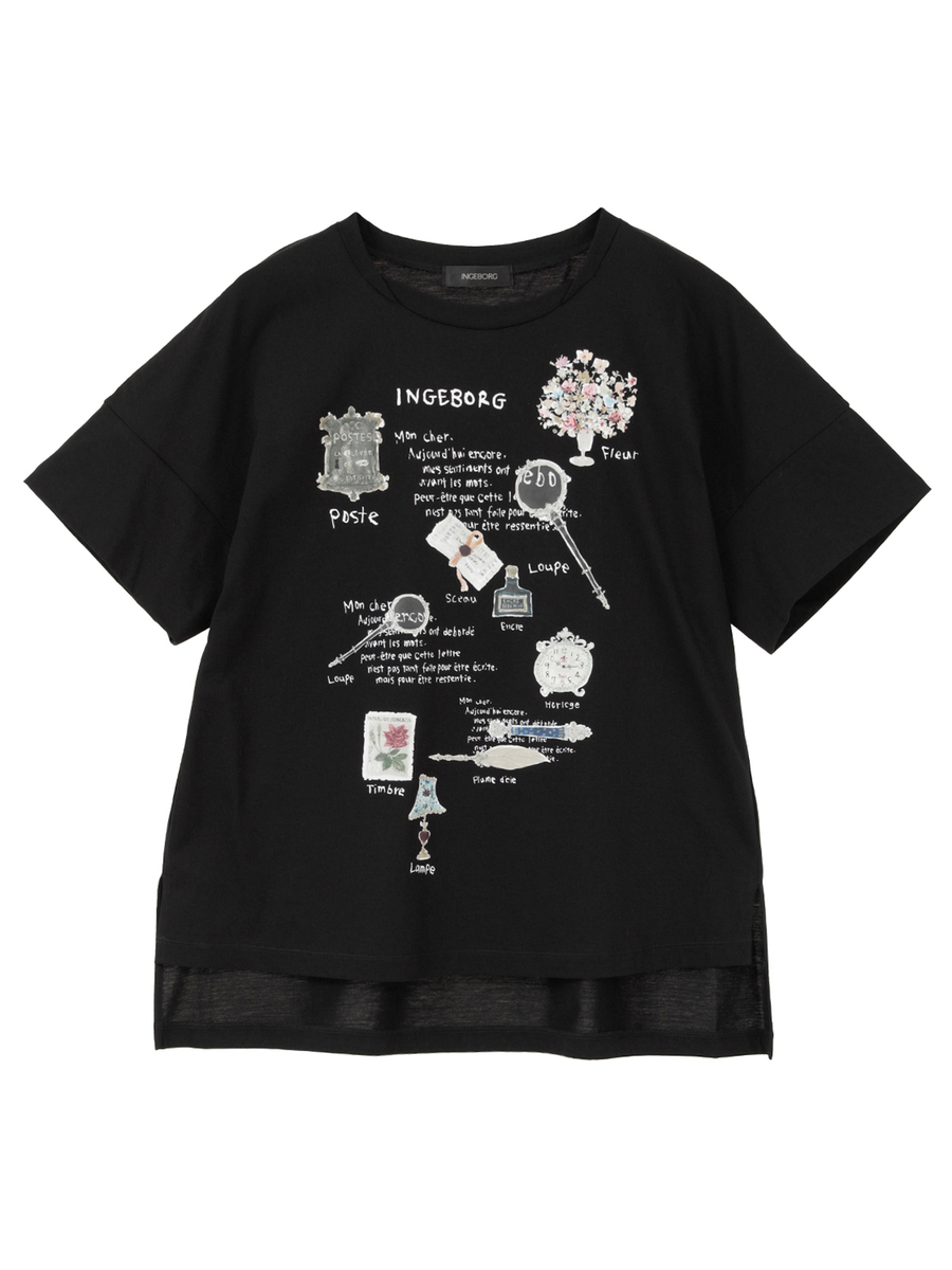 レターワンポイントpt.Tシャツ 詳細画像 クロ 1