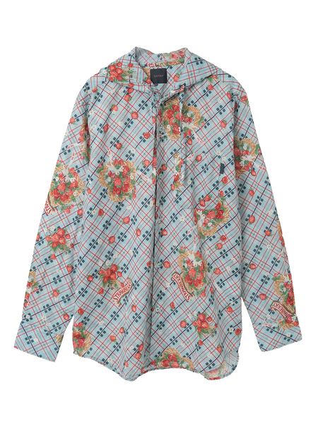 苺リースプリントフードブラウス