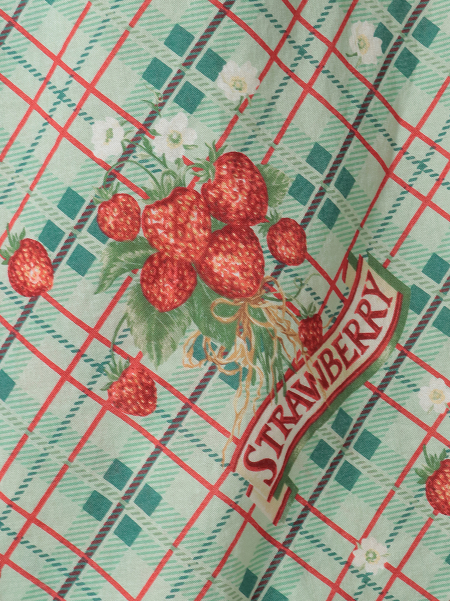 苺リースプリントフードブラウス 詳細画像 グリーン 8