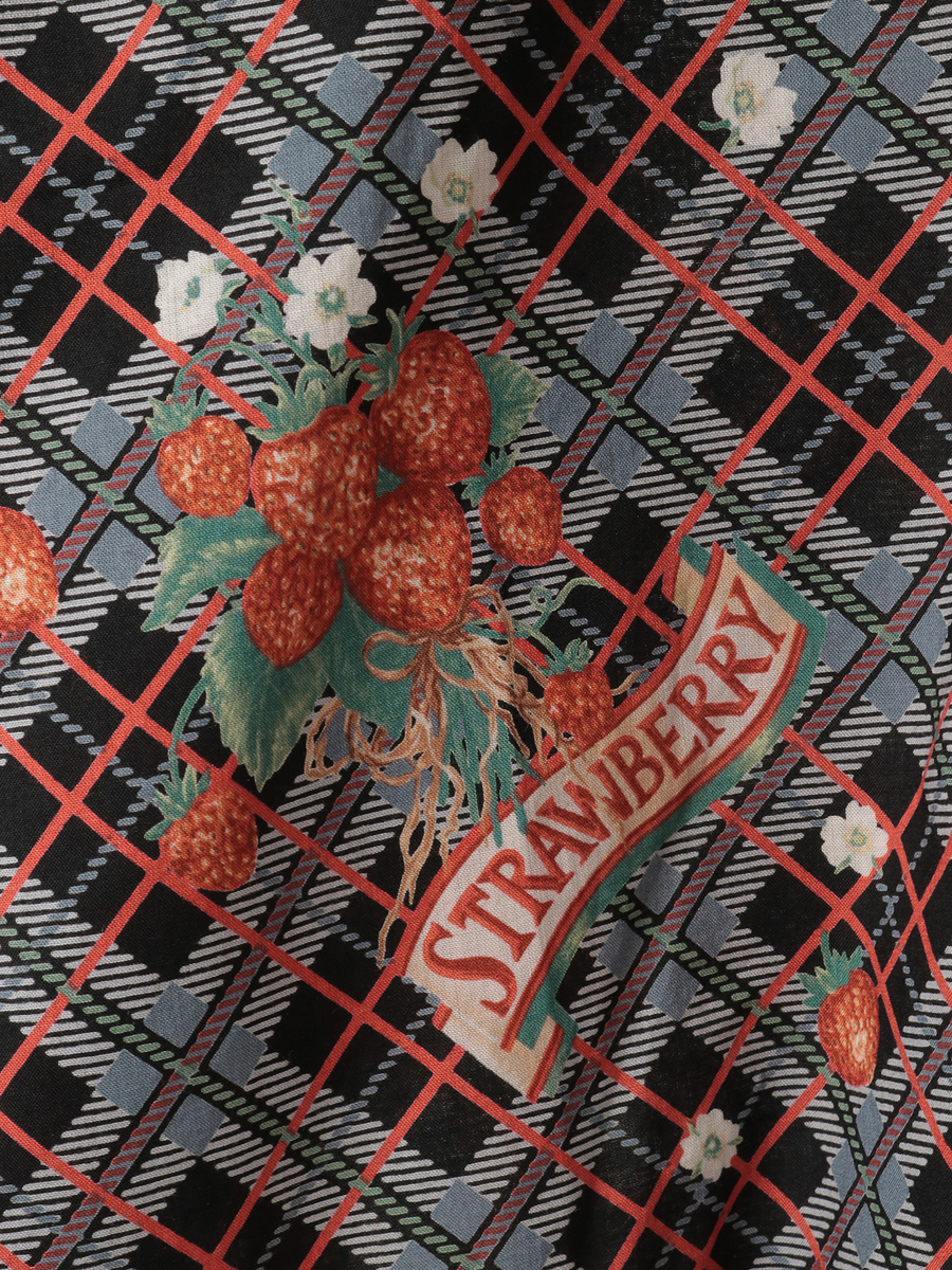 苺リースプリントフードブラウス 詳細画像 グリーン 9