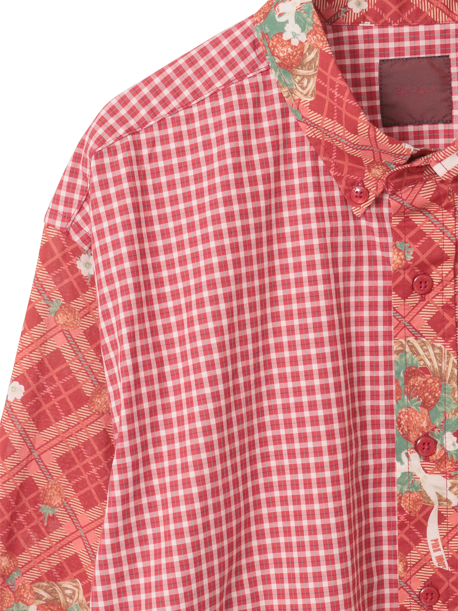 苺リースプリントパッチワークシャツブラウス 詳細画像 シャンパン 10