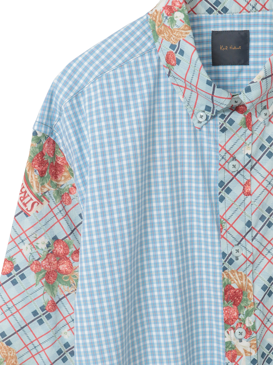 苺リースプリントパッチワークシャツブラウス 詳細画像 シャンパン 11