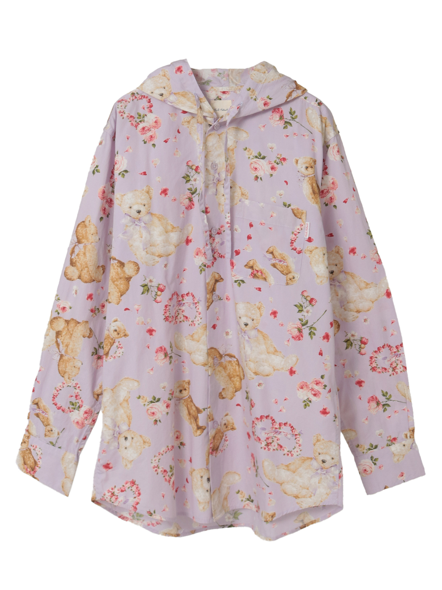 テディローズプリントフードブラウス 詳細画像 ラベンダー 1