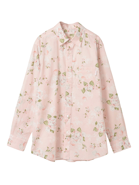 ポワン・ド・ローズプリントシャツブラウス