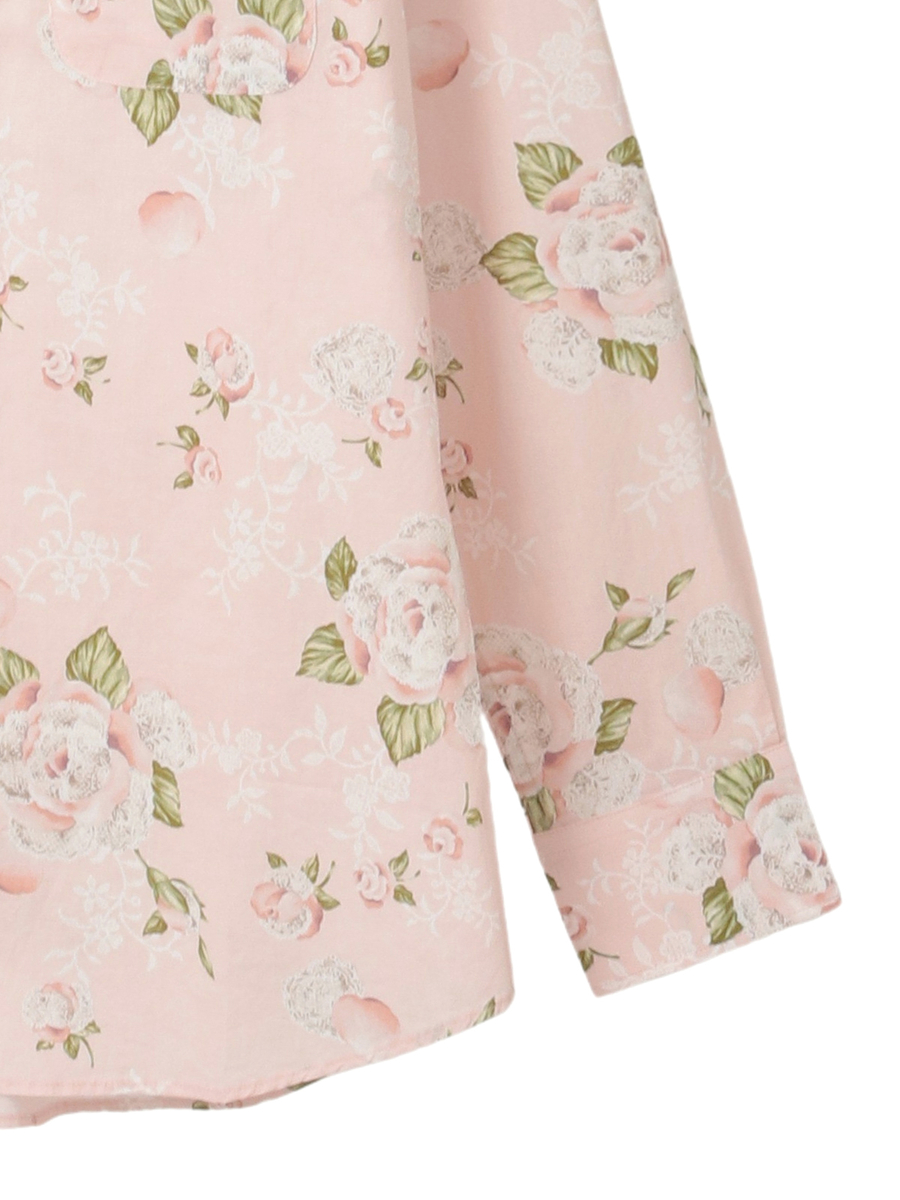 ポワン・ド・ローズプリントシャツブラウス 詳細画像 ペールピンク 4