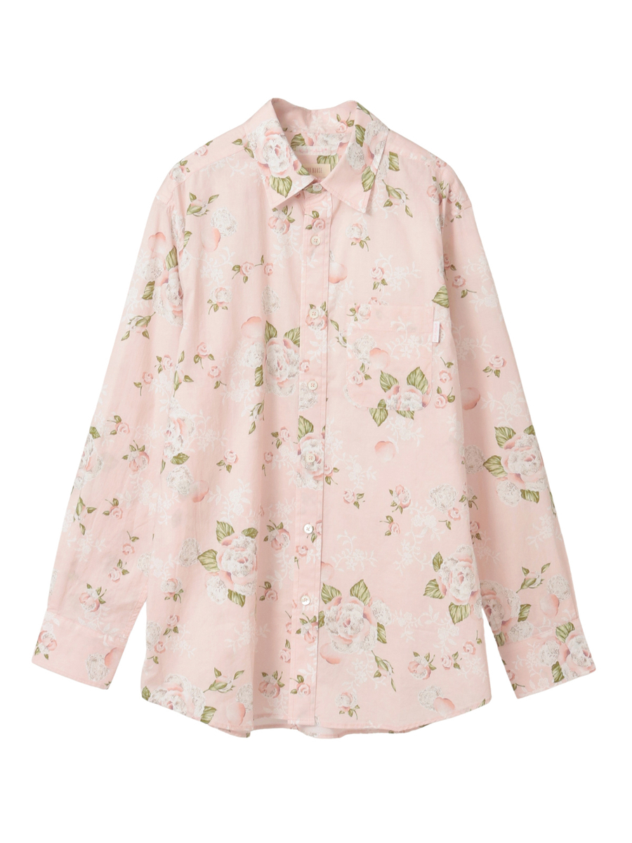ポワン・ド・ローズプリントシャツブラウス 詳細画像 ペールピンク 1