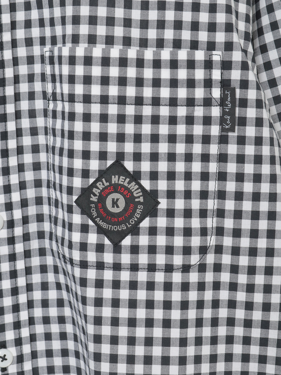 ギンガムチェックシャツブラウス 詳細画像 クロ 9